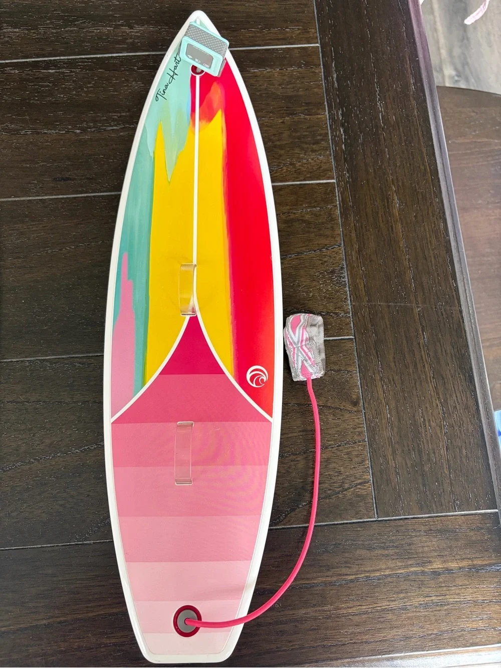 American Girl Mint Teal Surfboard with Pink Accents